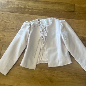 H&M Pale Pink Tie-Front Cropped Blazer